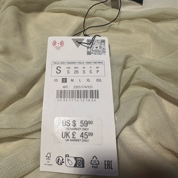 NWT Zara Yellow and Grey Maxi Dress Size Small - Picture 9 of 11